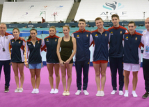 Bakıda batut gimnastikası üzrə Dünya Kubokunda iştirak edəcək idmançıların podium məşqləri. Azərbaycan, 4 mart, 2016